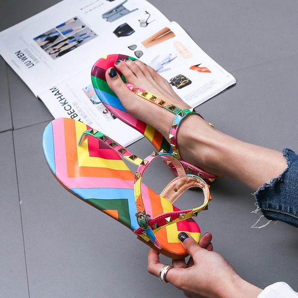 

sandals fashion women's rivets strap summer shoes woman beach female platform gladiator women chaussures femme, Black