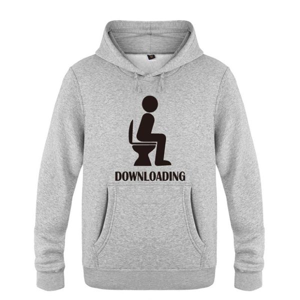 

men's hoodies & sweatshirts diy downloading toilet funny men fleece long sleeve hooded sweatshirt winter skateboard fitness pullover st, Black