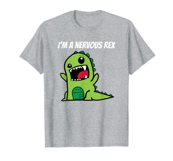 

i'm a nervous rex funny t rex dinosaur t-shirt, White;black