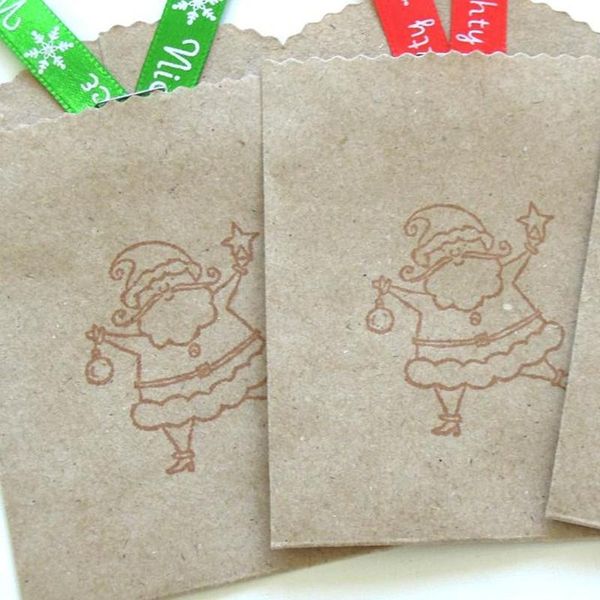 

gift wrap custom santa buffet card holder or - food treat bags