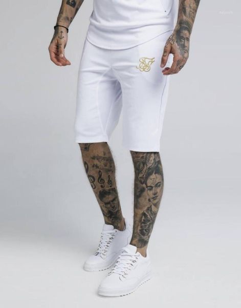 

men's shorts siksilk jersey combed white gold logo, White;black