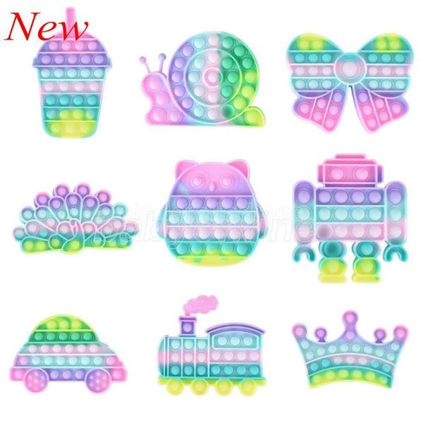 

dhl fidget reliver stress toys rainbow push it bubble antistress toys children sensory toy to relieve autism fidget toy