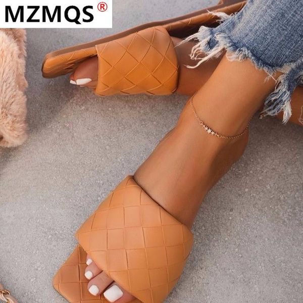 

2021 square toe slippers flat heels women's embroidered diamond-shaped women's shoes summer outdoor beach sandals flip flops, Black