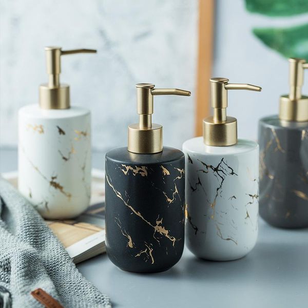 

liquid soap dispenser bathroom ceramic marble pattern hand bottle shower gel sub-bottling accessories
