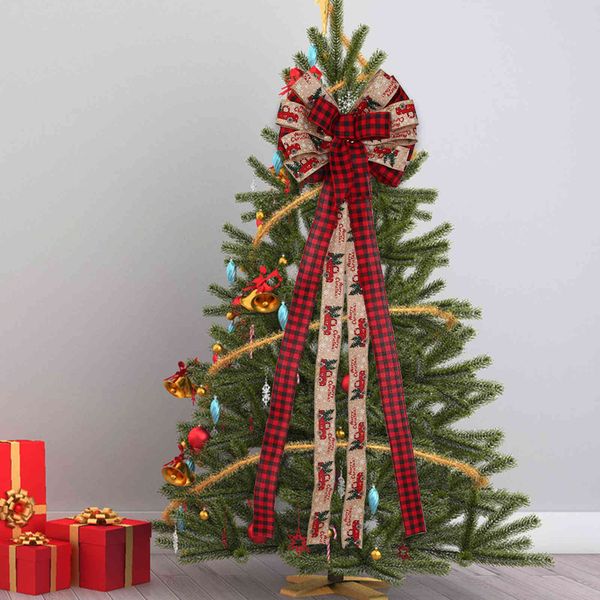 

new splicing double-layer large bow christmas tree decoration wall hanging christmas props