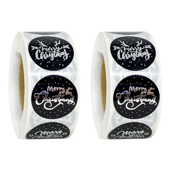 

gift wrap 2 rolls baking packaging sticker holiday label christmas sealing