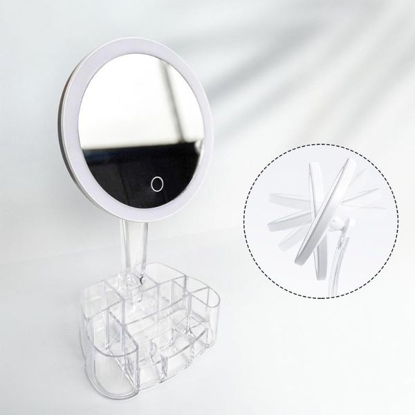 

compact mirrors led light with storage vanity mirror deskportable travel makeup detachable