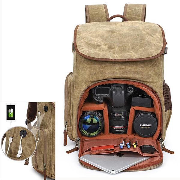 

backpack anti- canvas dslr waterproof digital camera with usb charging port