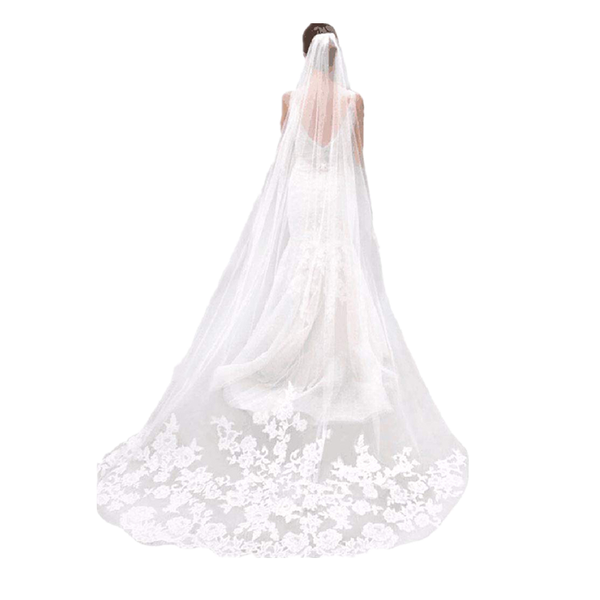 

bridal veils wedding ivory white champagne red drop veil accessories fingertip, Black