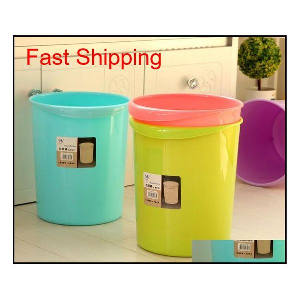 

1pc creative living room kitchen trash office household garbage basket circular toilet plastic jlljap xhhair