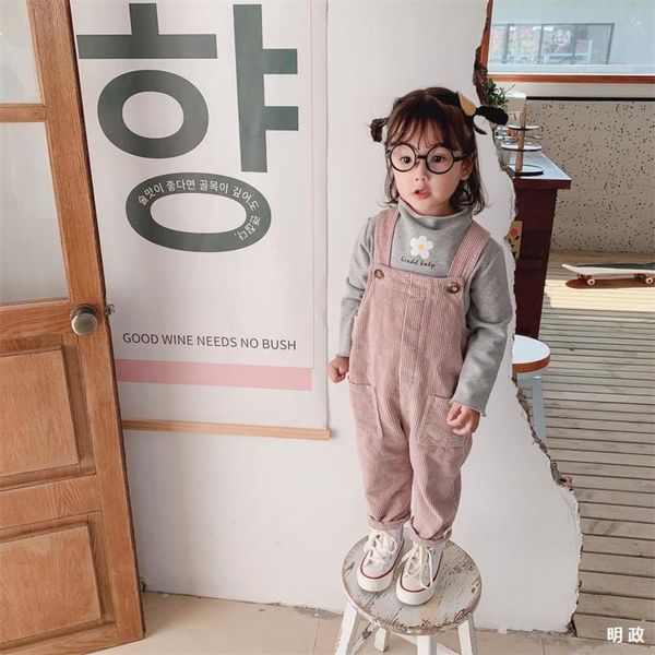 

girls' trousers: corduroy suspenders for autumn and winter, Blue