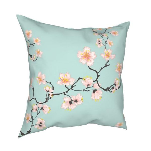 

cushion/decorative pillow sakura cherry blossoms pillowcase printing polyester cushion cover decoration case living room drop 45x45