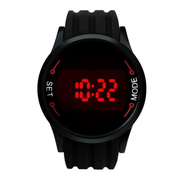 

wristwatches modern fashion waterproof mens watch led touch screen date silicone wrist black reloj deportivo hombre a3, Slivery;brown