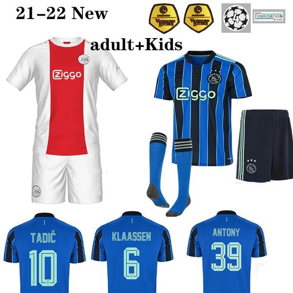 

men's t-shirts tadic 21 22 ajaxes kids kit home away shirt adults neres antony klaassen 2021 2022 tenue jersey, White;black