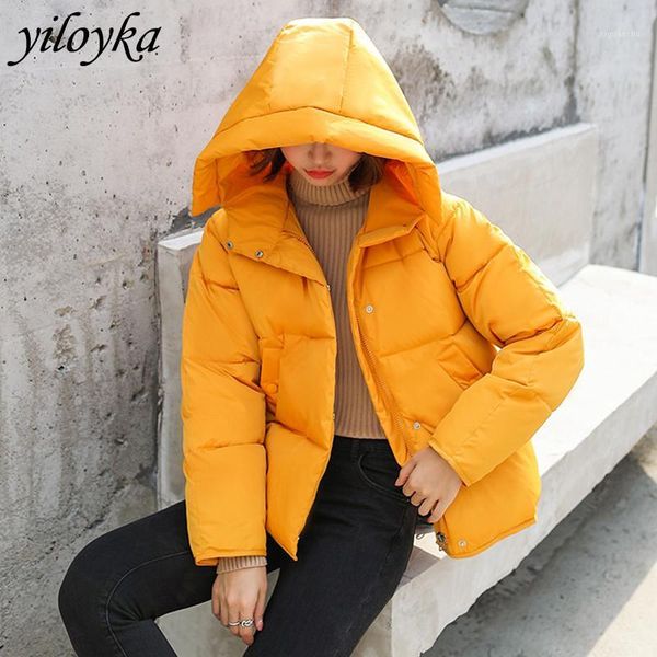 

2019 winter women's jacket warm fashion women parka hooded female outwear parkas down cotton padded snow wear coat, Tan;black