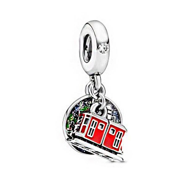 

2020 summer new 925 sterling silver hong kong peak tram dangle charms beads fit original 3mm bracelets women diy jewelry, Bronze;silver