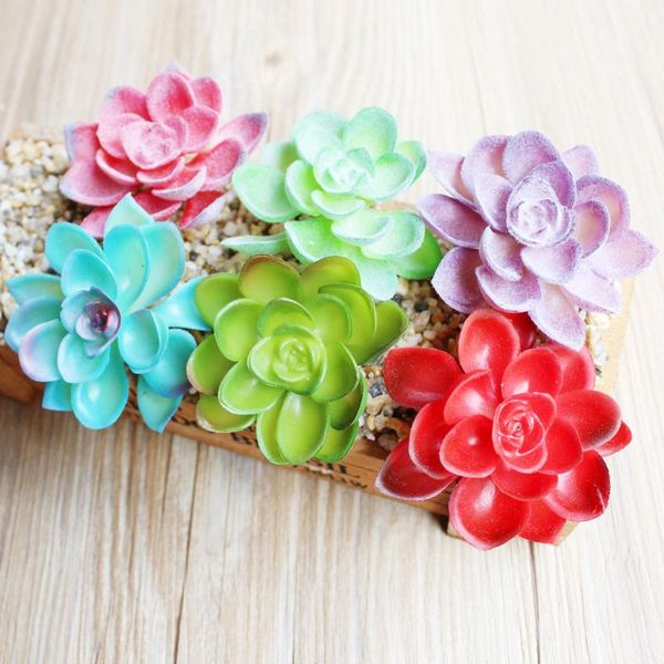 

decorative flowers & wreaths 1pc flocking artificial succulents plants landscape lotus flower arrangement home garden decor fake deskbon