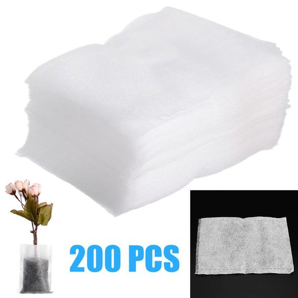 

planters & pots 200pcs biodegradable nonwoven fabric nursery plant grow bags seedling growing planter planting garden eco-friendly ventilat