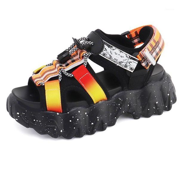 

dress shoes discvry pu leather women's sandals 2021 summer fashion wedges thick sole beach comfortable ladies footwear1, Black