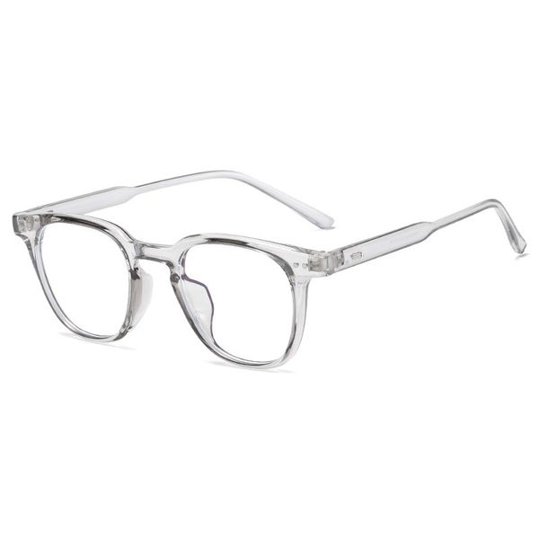 

design 2021 new blue proof glasses women's version ins meter nail square eye frame trend flat light with myopia, White;black