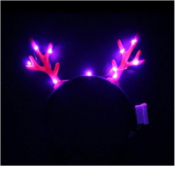 

new led flashing antler headband children adults deer horn lighted hairband hair accessory halloween glow party qylpfj, Blue;red