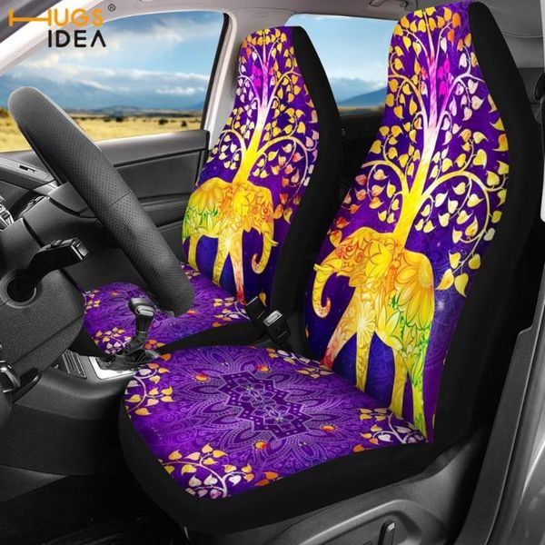 

chair covers hugsidea 2pcs car seat cover set for front rainbaw tree bohemian elephant prints high qutily seats protector anti-slip
