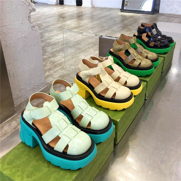 

dress shoes summer ladies high-heeled sandals round toe increase thick-soled thick-heeled fashion party, Black