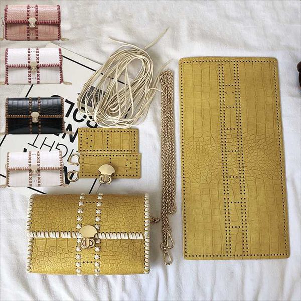 

bag parts & accessories stone texture vintage retro pu material set for handbag diy, Black