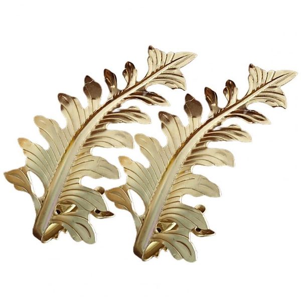 

2pcs creative window hook rust-proof leaf pattern design zine alloy leaf curtain tiebacks for living room