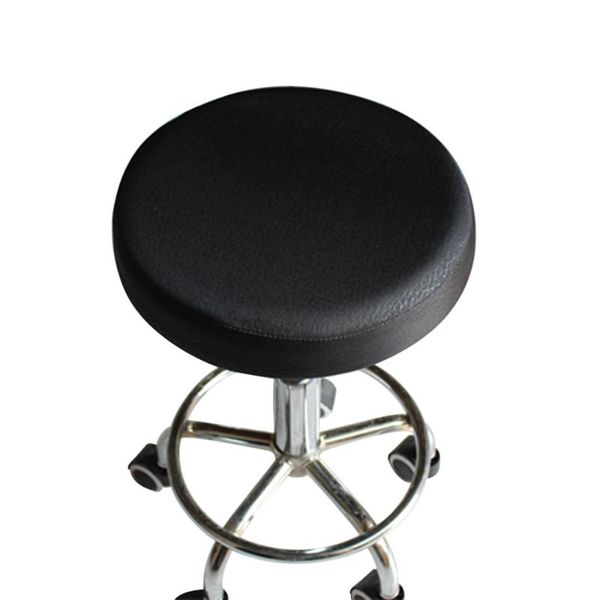 

33cm thick elastic barstool seat cushion cover cotton stool cover round chair protector (black)
