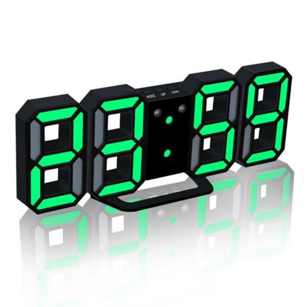 

desk & table clocks 3d led digital alarm wall hanging watch snooze function clock calendar display office electronic