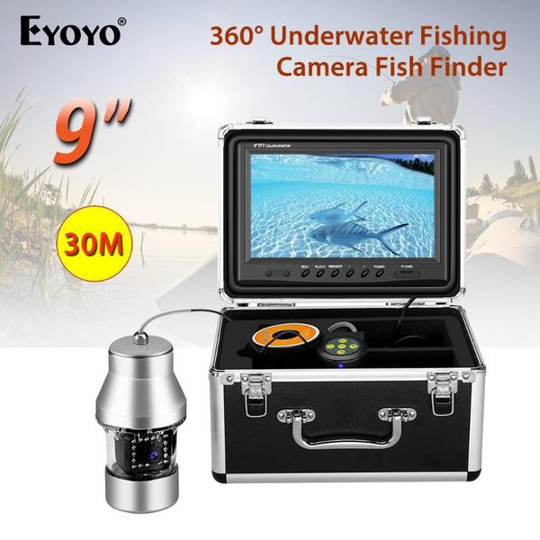 

fish finder eyoyo ef360 9" fishfinder underwater fishing video camera ip68 waterproof 18 leds 360 degree rotating ice