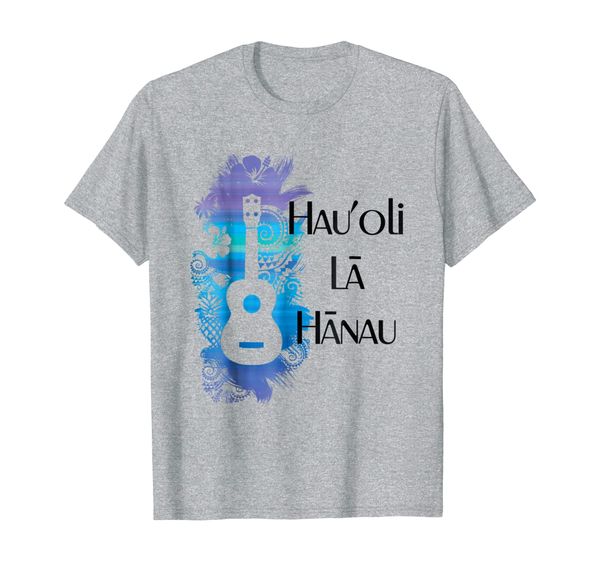 

hau'oli la hanau "happy birthday" in hawaiian t-shirt, White;black