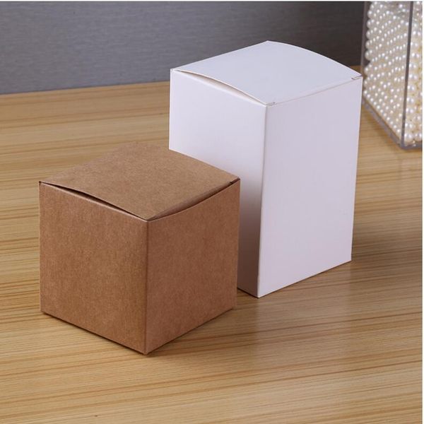 

gift wrap 5pcs paper boes brown white kraft box small gifts packaging carton paperboard wedding party diy supply packing