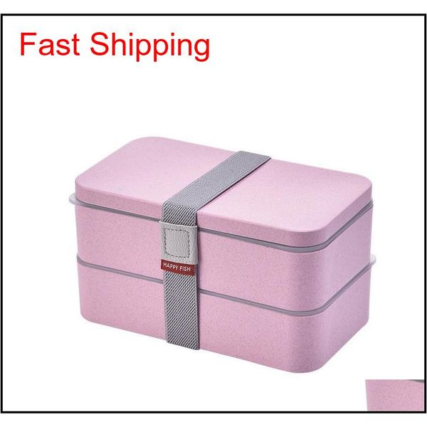 

double layer lunch box portable wheat straw material lunch box eco-friendly food container storage st jllrxg xhhair
