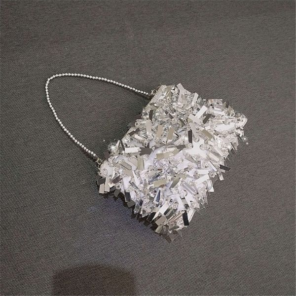 

2020 new silver sequin tassel handbag
