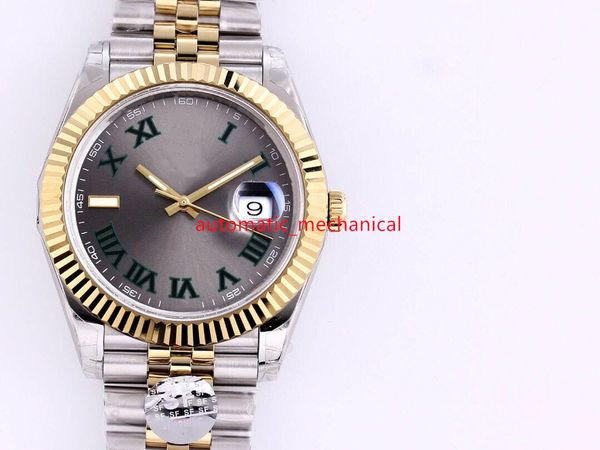 

grey roman dial mens watch u1 factory 41mm 126334 stainless steel automatic mechanical 904l sapphire bracelet watches ar265, Slivery;brown