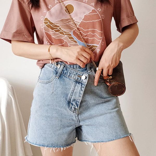 

women's shorts tvvovvin women stepped waistband denim booty high waist with edge korean short boho 0gj0, White;black
