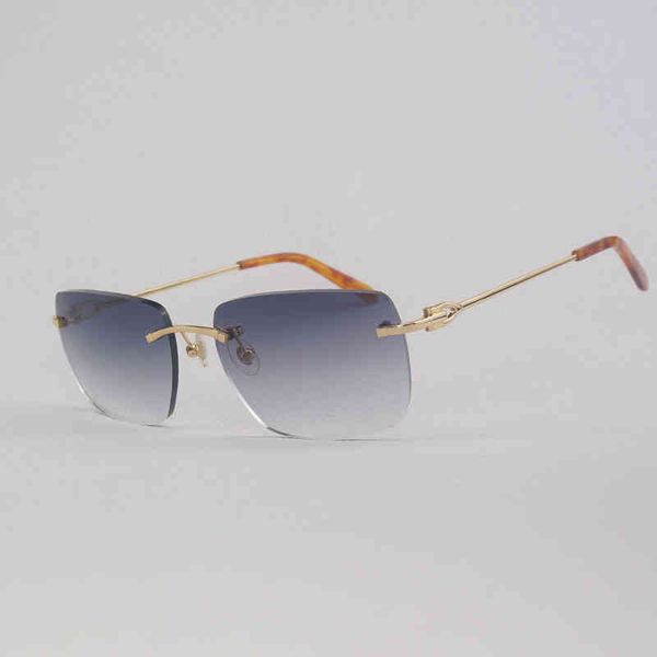 

2022 factory wholesale new vintage rimless large square sunglasses men oversize frame women glasses shades culos gafas for driving outdoor 0, White;black