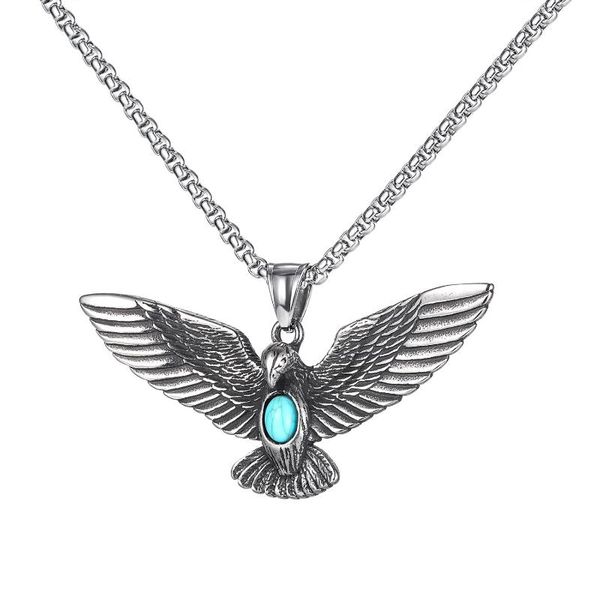 

pendant necklaces eagle necklace, rebel heart style jewelry gift for men and women my n119, Silver