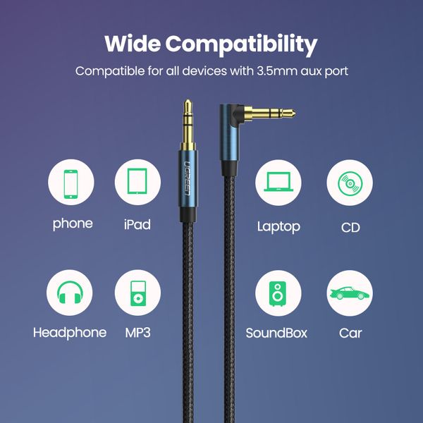 

ugreen audio jack 3.5mm aux cable male to male aux cable 3.5mm jack audio cable auxiliar for car headphone mp3/4 phone 3.5 mm