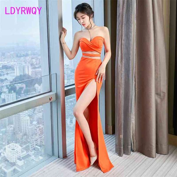 

ldyrwqy wrapped chest slim bag hip split fishtail night market women's dress office lady knee-length 210603, Black;gray