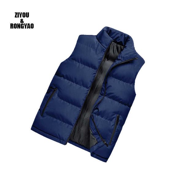 Giacca invernale da uomo senza maniche Gilet 90% Casual Cappotti sottili Abbigliamento di marca Uomo imbottito in cotone Piumino caldo Taglie forti 211015