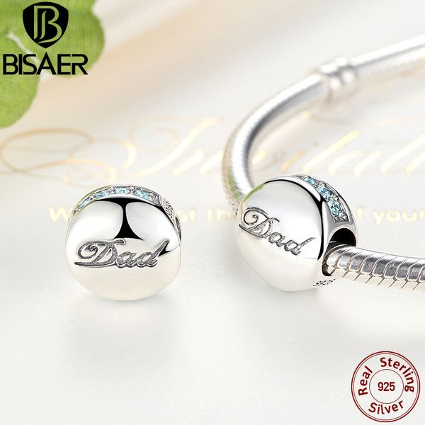 

genuine 925 sterling silver warm dad gift crystal charms beads fit bisaer bracelets & bangles for women father gift ecc006 q0531, Black