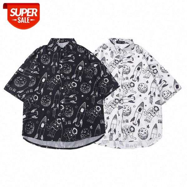 

ss port merry fun short sleeve shirt loose large size casual #w347, White;black