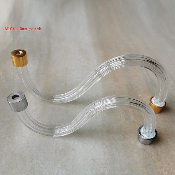 

2pcs/lot 8" 10"transparent twisted chandelier arm elbow "s" arch pipe with silver/gold cap lighting accessories