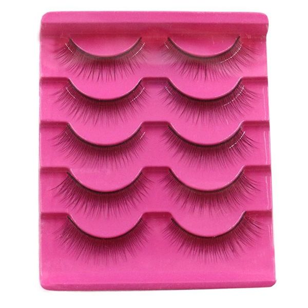 

false eyelashes 5 pairs handmade natural extension 1.3cm man-made fiber party makeup maquiagem