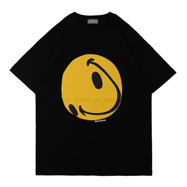 

men's t-shirts colorful letter smiley retro summer tshirts for men and women short sleeve oversize cotton t shirt hip hop o neck, White;black