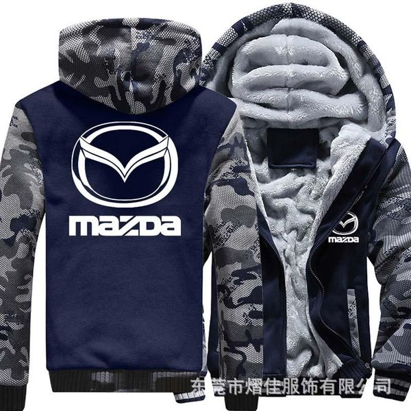 

men's hoodies & sweatshirts mazda winter jacket men's cotton warm casual sweatshirt male thicken coats hoodie size m~6xl, Black
