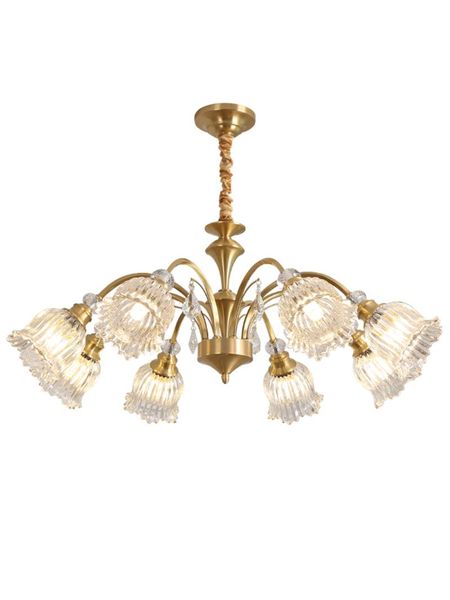 

chandeliers american luxury crystal lights living room copper bedroom dining lamps french golden villa hanging lighting